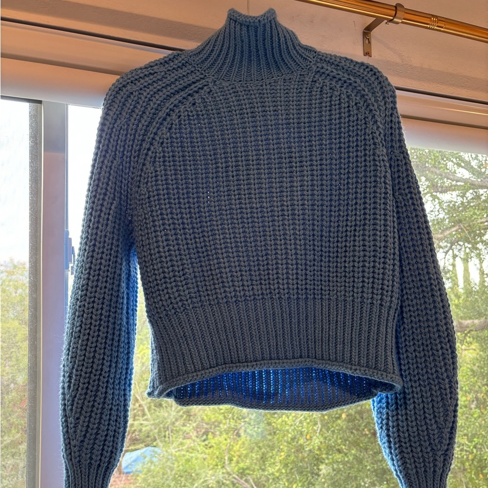 Women's Bright Blue Turtleneck Sweater